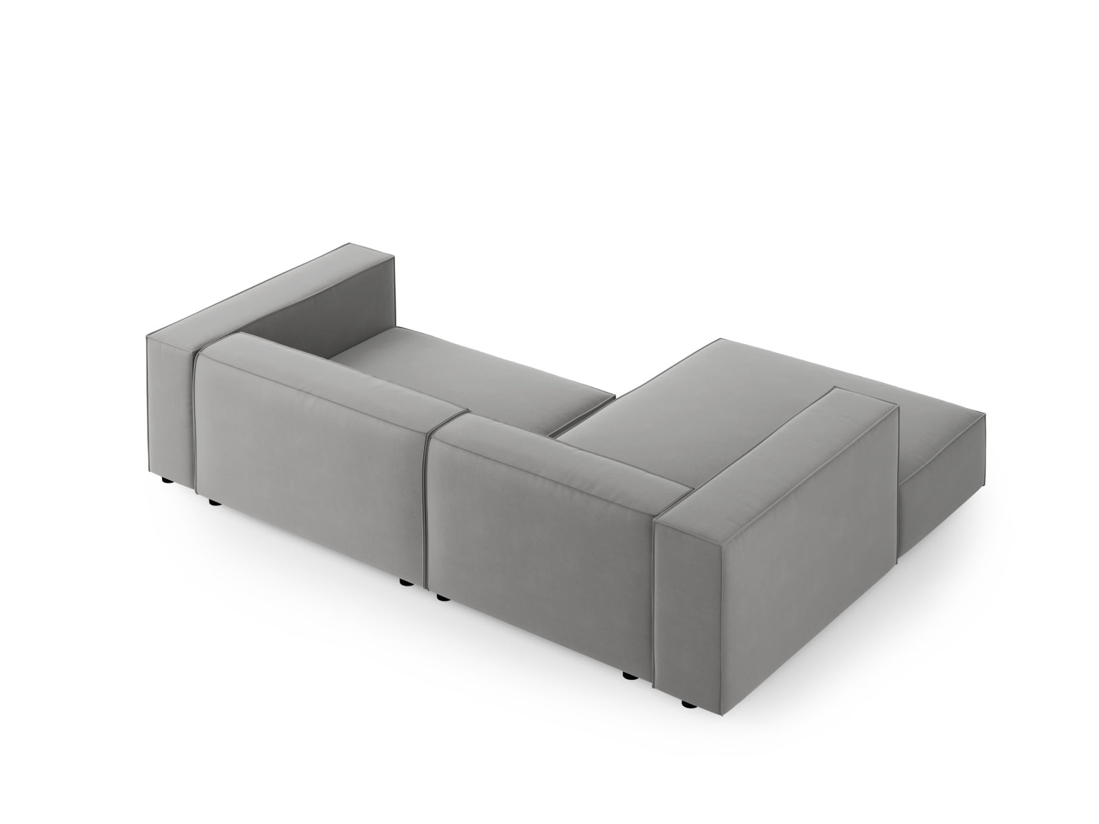 Entdecken Sie das stilvolle Arendal Velour Ecksofa links von Cosmopolitan Design. Ideal für Ihr modernes Wohnzimmer, vereint es Komfort und Eleganz.