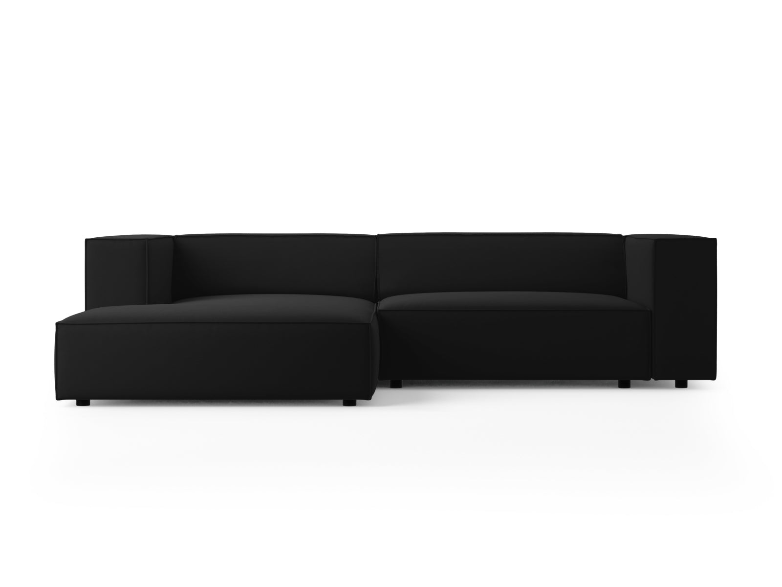 Arendal Velour Ecksofa links 3 Sitzer in Black präsentiert im Onlineshop von KAQTU Design AG. Ecksofa links ist von Cosmopolitan Design