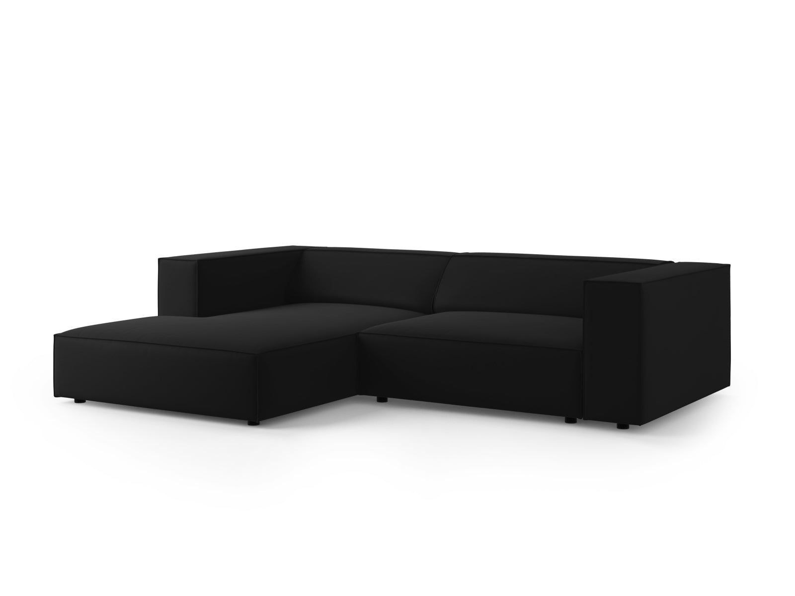 Erleben Sie das elegante Arendal Velour Ecksofa links von Cosmopolitan Design. Perfekt für Ihr modernes Zuhause, bietet es höchsten Komfort und stilvolles Design.