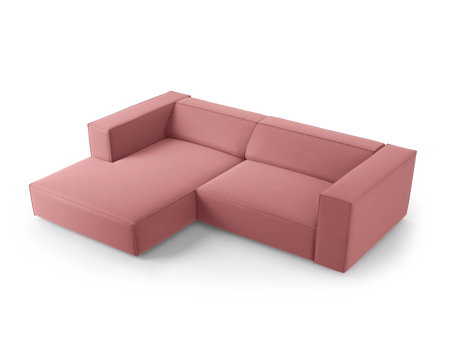 Erleben Sie das elegante Arendal Velour Ecksofa links von Cosmopolitan Design. Perfekt für Ihr modernes Zuhause, bietet es höchsten Komfort und stilvolles Design.