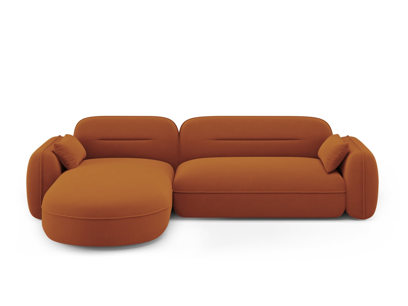 Sydney Velour Modular Ecksofa links 4 Sitzer in Terracotta präsentiert im Onlineshop von KAQTU Design AG. Ecksofa links ist von Cosmopolitan Design