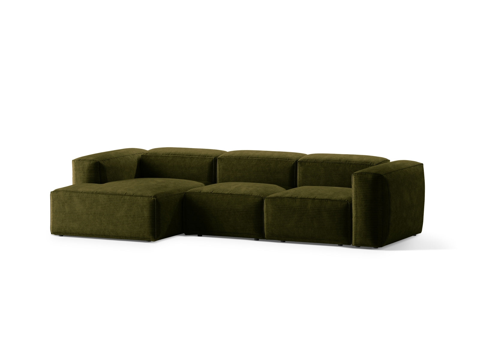 Bergamo Modulares Ecksofa links 3 Sitzer in Green-Perla präsentiert im Onlineshop von KAQTU Design AG. Ecksofa links ist von Cosmopolitan Design