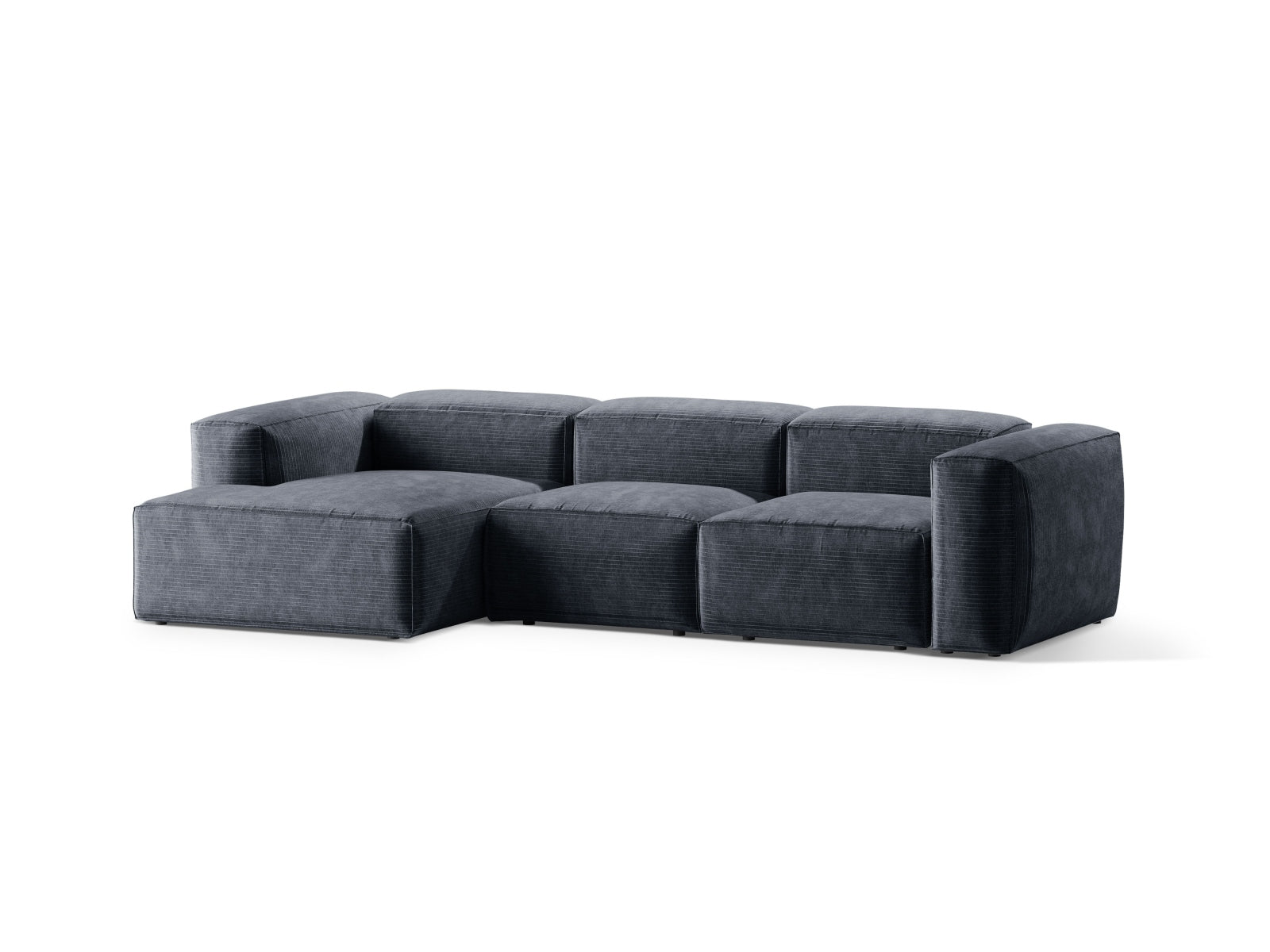 Bergamo Modulares Ecksofa links 3 Sitzer in Muted Blue-Perla präsentiert im Onlineshop von KAQTU Design AG. Ecksofa links ist von Cosmopolitan Design