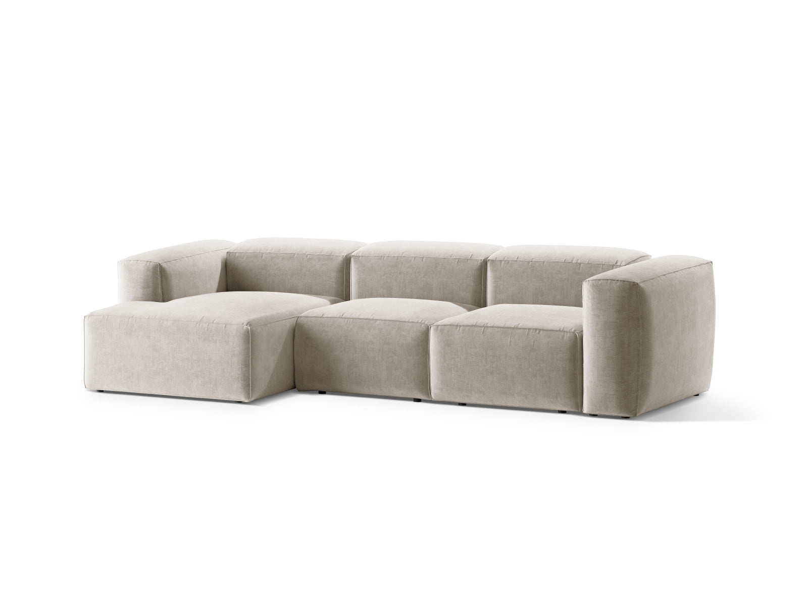 Bergamo Modulares Ecksofa links 3 Sitzer in Beige-Liberty präsentiert im Onlineshop von KAQTU Design AG. Ecksofa links ist von Cosmopolitan Design