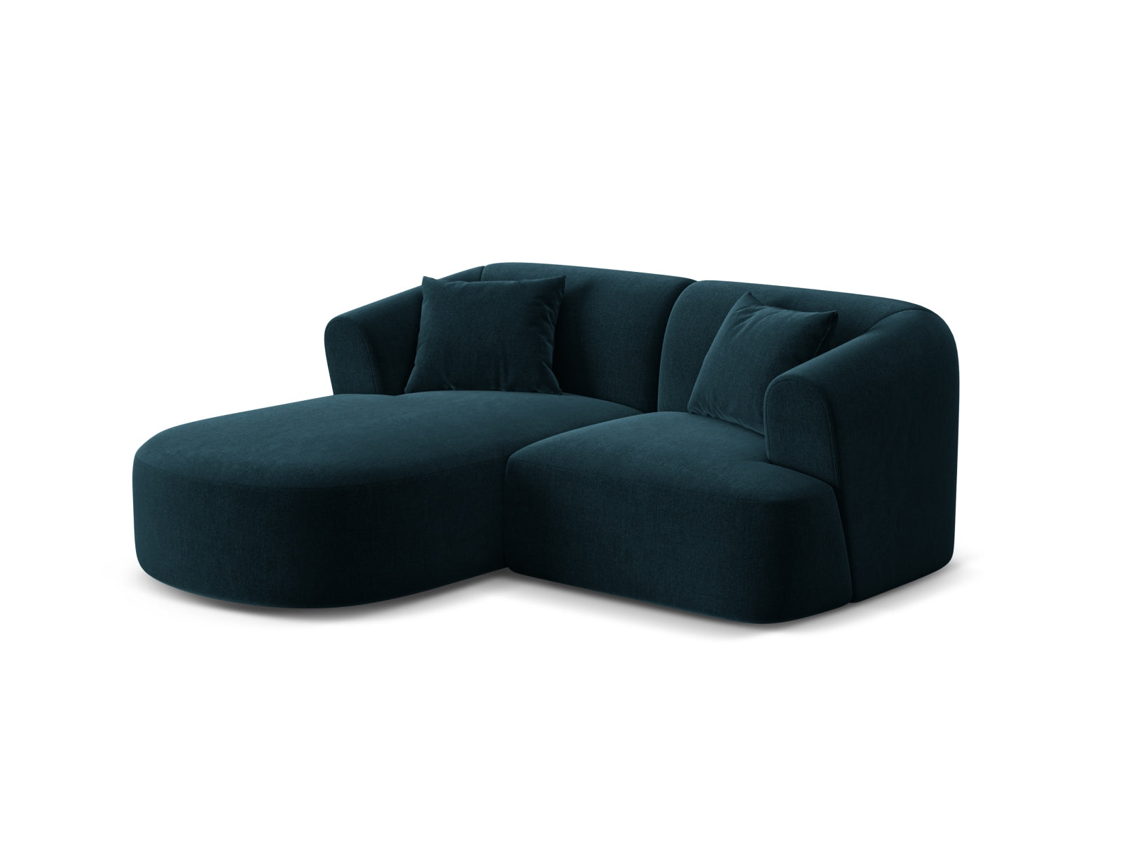 Elegantes 3-Sitzer Ecksofa links Campi in tiefem Petrol, ideal für stilvolle Wohnräume. Modular und vielseitig von Cosmopolitan Design.
