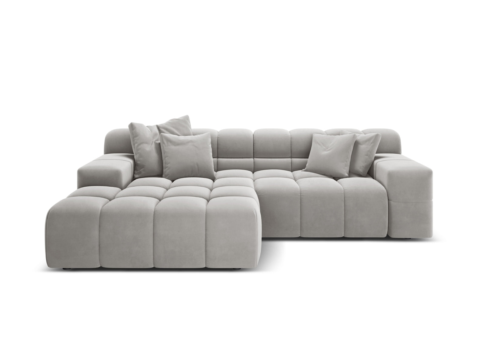 2-Sitzer Ecksofa links Hawaii in Silver-Magic Velvet präsentiert im Onlineshop von KAQTU Design AG. Ecksofa links ist von Cosmopolitan Design