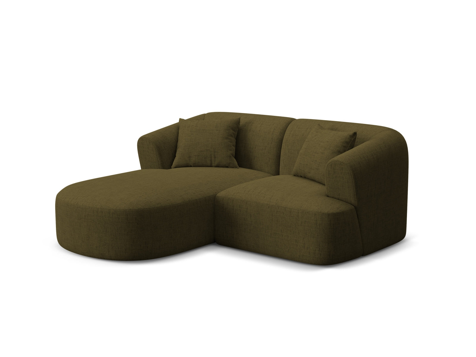 Modulares 3-Sitzer Ecksofa Campi in elegantem Grün, ideal für stilvolle Wohnräume, erhältlich bei KAQTU Design AG.