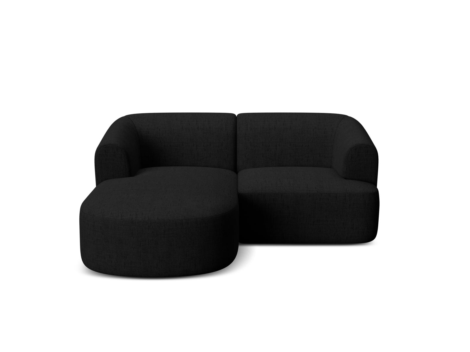 Elegantes, modulares 3-Sitzer Ecksofa Campi in zeitlosem Schwarz, ideal für stilvolle Wohnräume und entspannte Stunden.