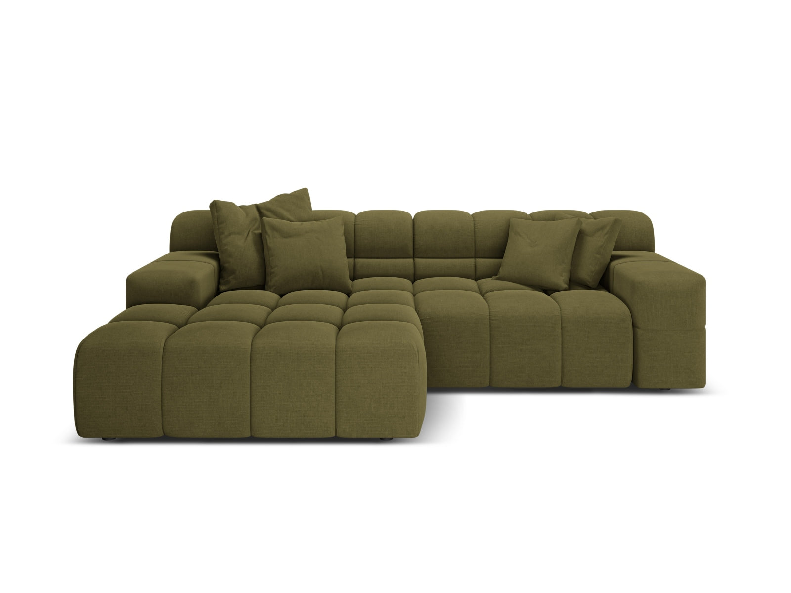 2-Sitzer Ecksofa links Hawaii in Green-Moly präsentiert im Onlineshop von KAQTU Design AG. Ecksofa links ist von Cosmopolitan Design
