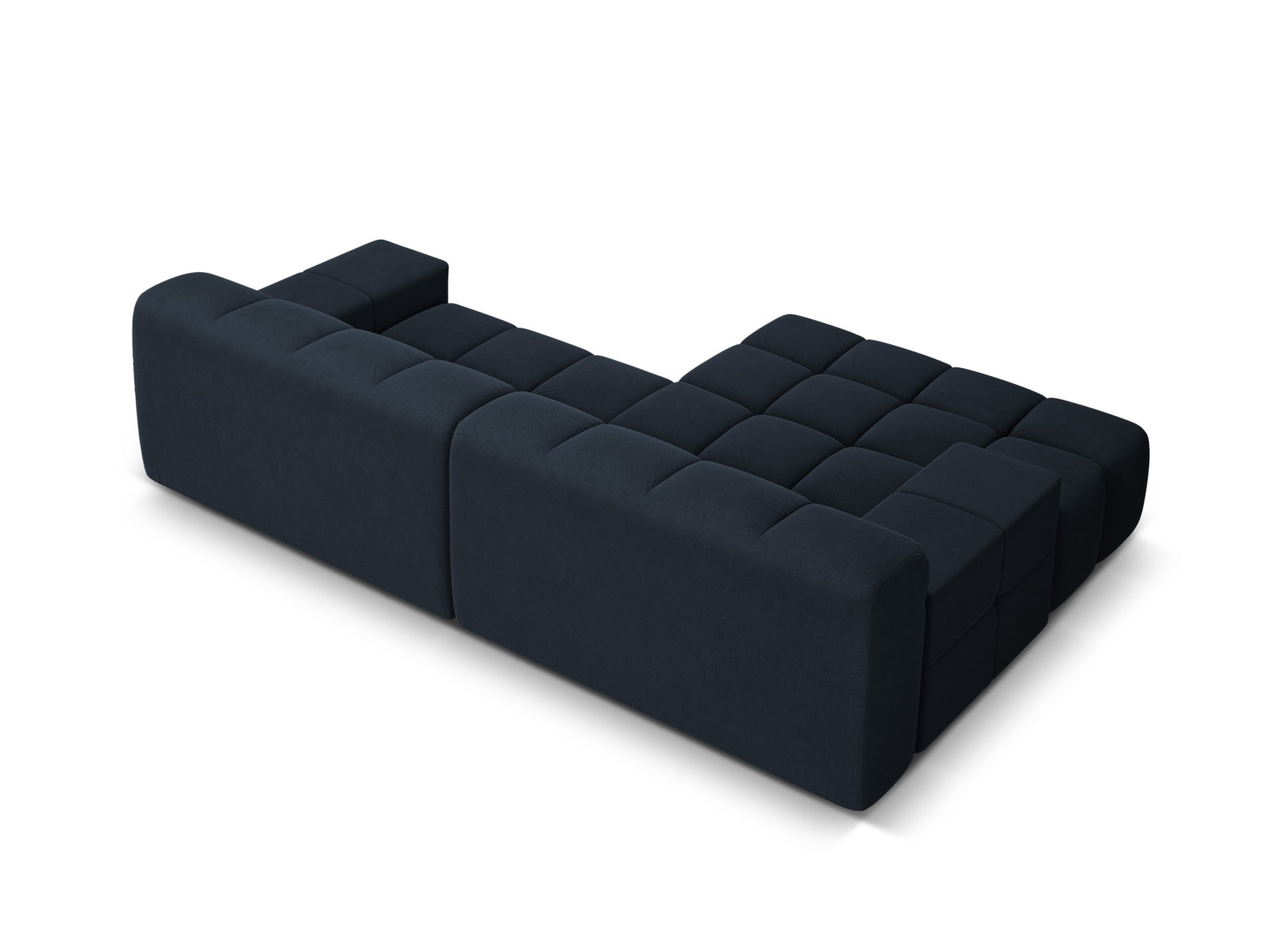 Modernes 2-Sitzer Ecksofa links Hawaii in edlem Royalblau, ideal für gemütliche und stilvolle Wohnräume von Cosmopolitan Design.
