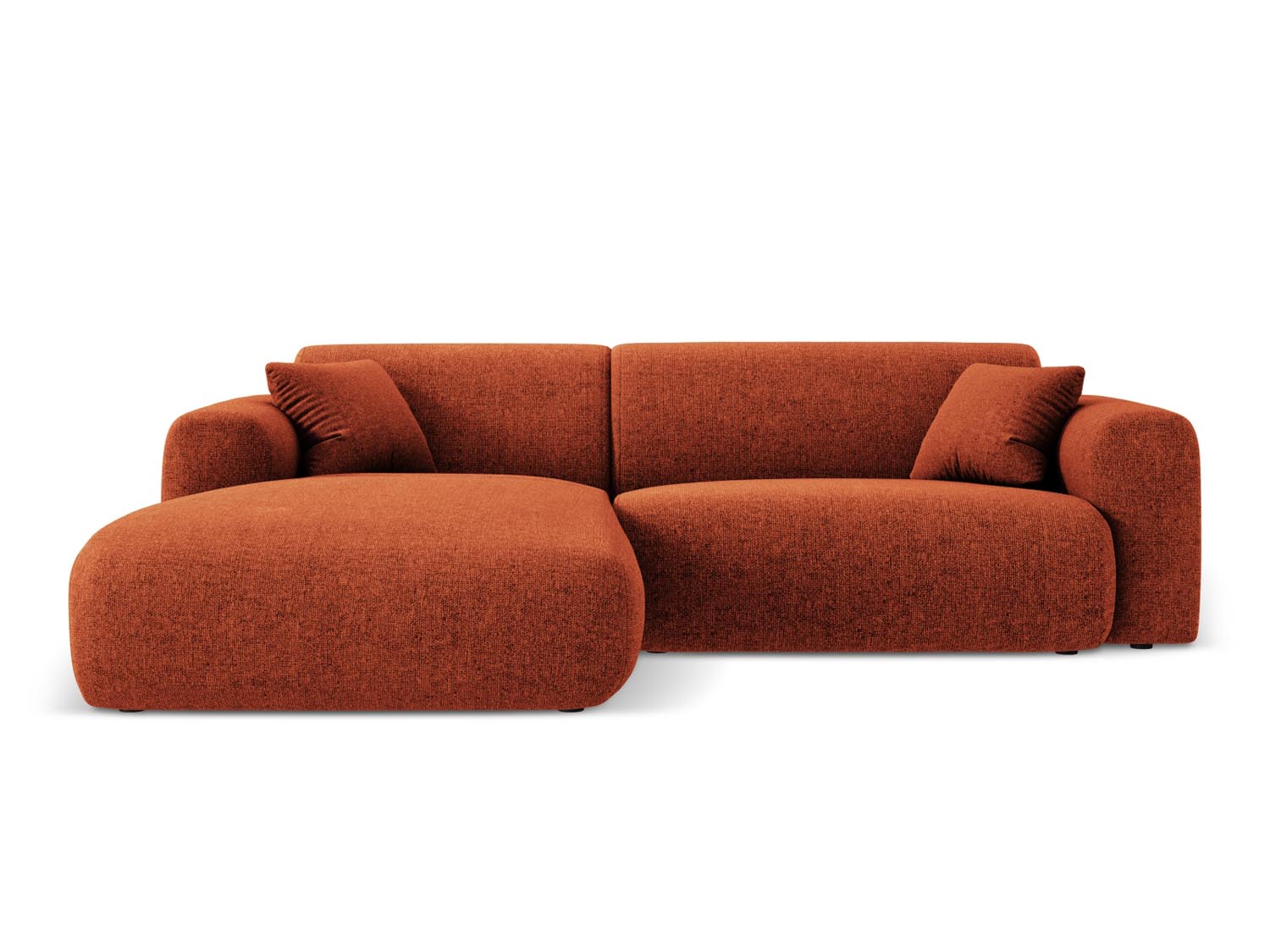 Elegantes Nolio Ecksofa links in warmem Terracotta, 4-Sitzer mit 170 cm, perfekt für stilvolle und einladende Wohnbereiche von Cosmopolitan Design.
