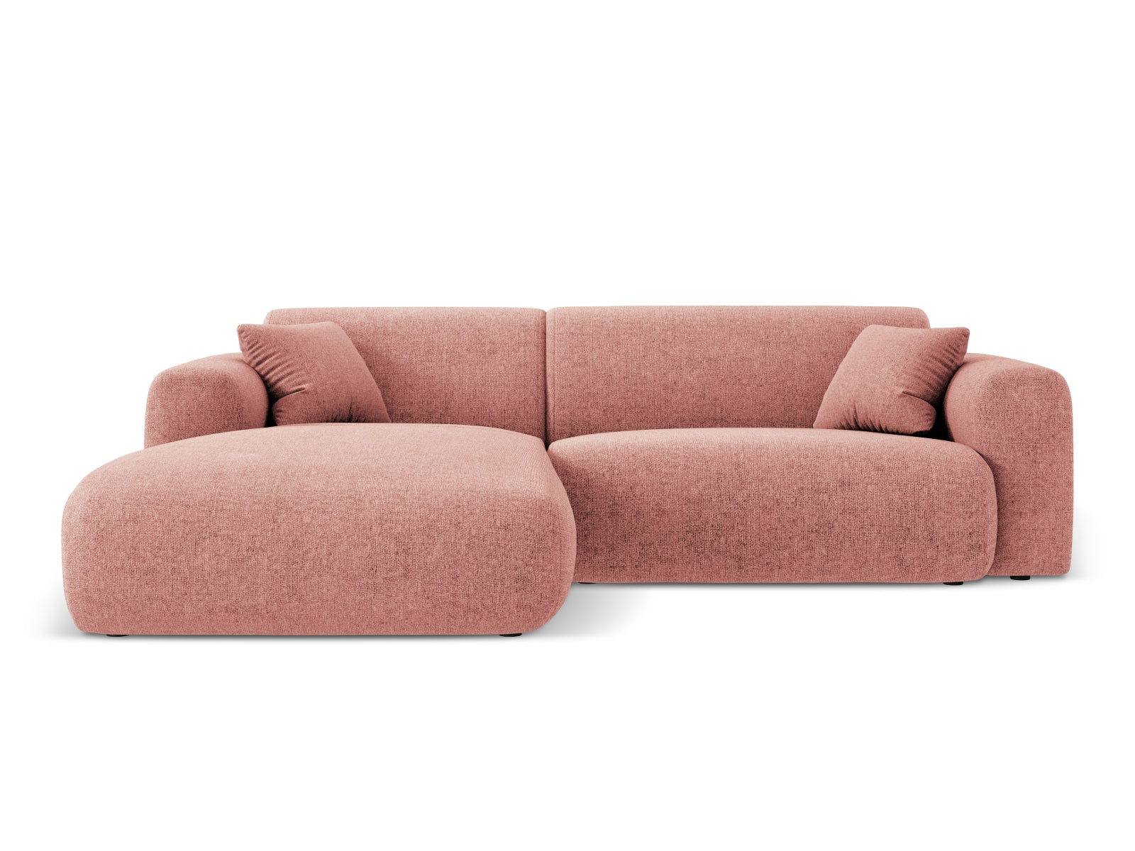 Elegantes Nolio Ecksofa links in sanftem Rosé, 4-Sitzer mit 170 cm, perfekt für stilvolle und einladende Wohnbereiche.