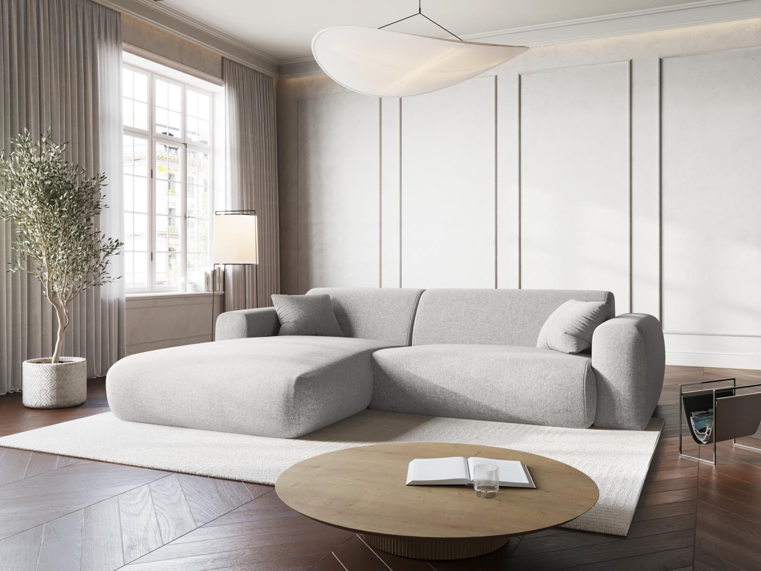 Modernes Nolio Ecksofa links, 4-Sitzer, 170 cm in schickem Grau, ideal für gemütliche und stilvolle Wohnräume von Cosmopolitan Design.