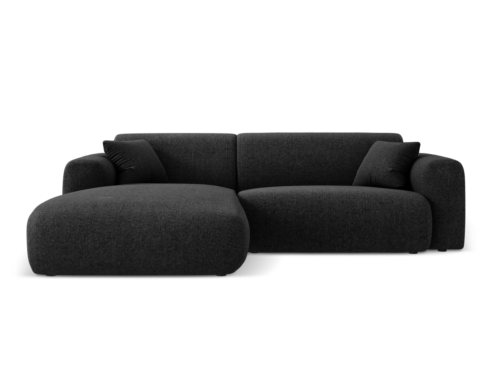 Modernes Nolio Ecksofa links, 4-Sitzer, 170 cm, in zeitlosem Schwarz, ideal für gemütliche Abende und stilvolle Einrichtung.