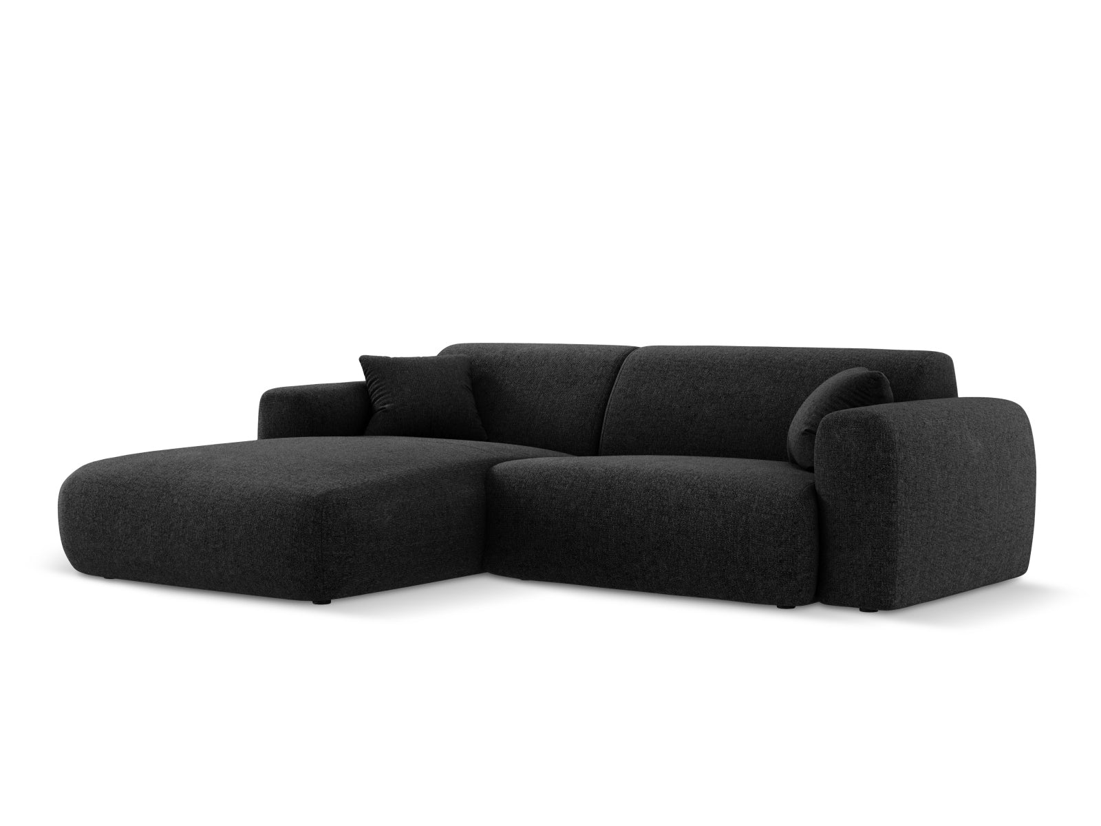 Modernes Nolio Ecksofa links, 4-Sitzer, 170 cm, in zeitlosem Schwarz, ideal für gemütliche Abende und stilvolle Einrichtung.