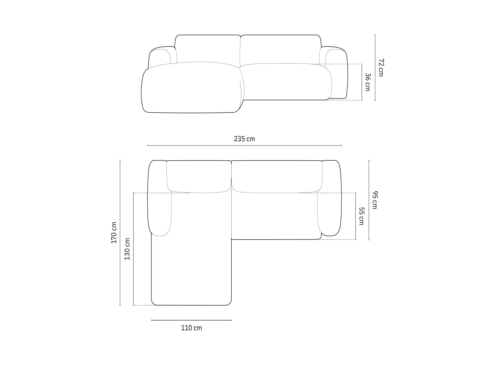 Erleben Sie das elegante Nolio Velour Ecksofa links von Cosmopolitan Design. Dieses 4-Sitzer Sofa (170 cm) bietet perfekten Komfort und modernes Flair.