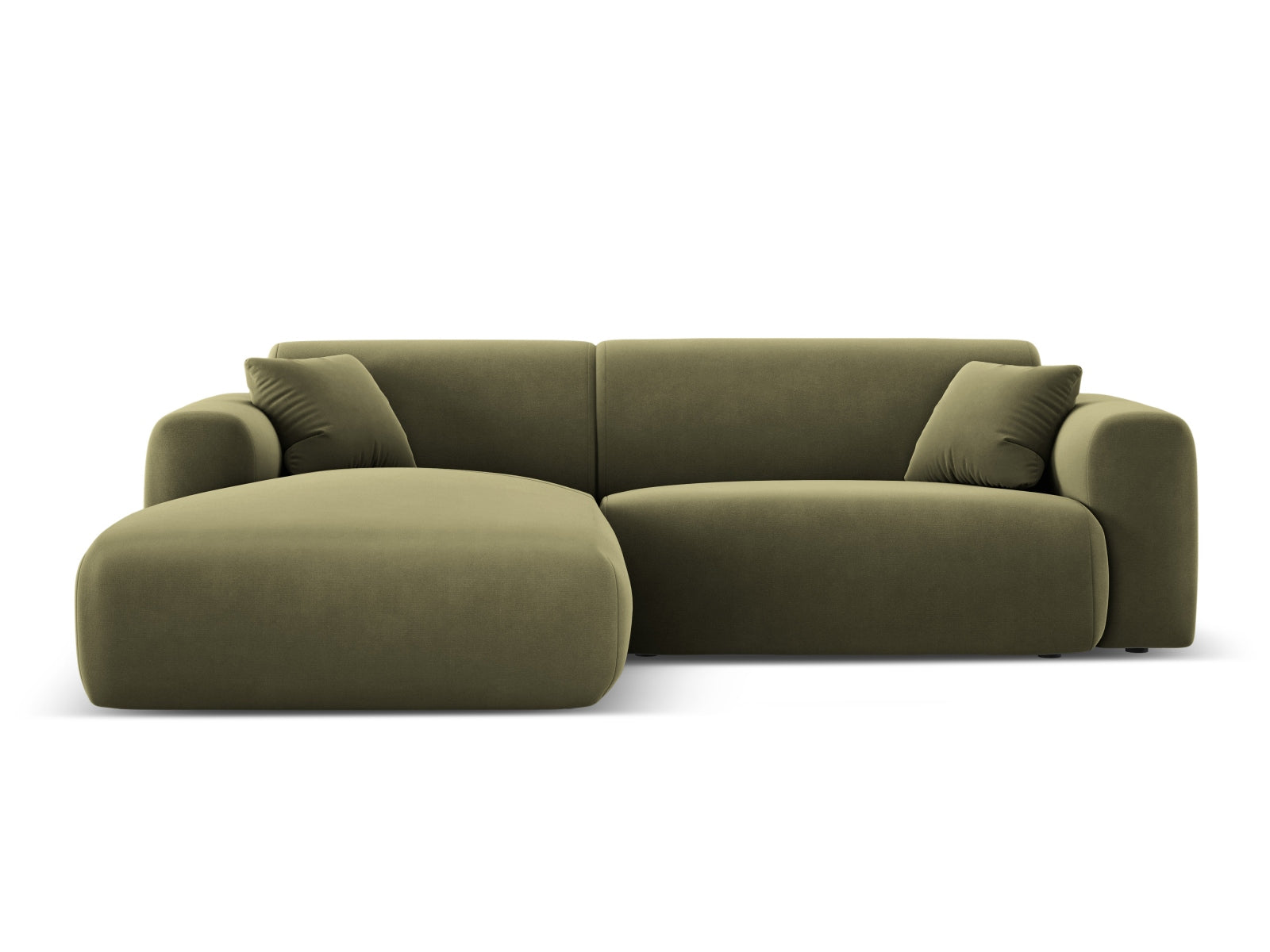 Nolio Velour Ecksofa links 4 Sitzer 170cm in Light Green präsentiert im Onlineshop von KAQTU Design AG. Ecksofa links ist von Cosmopolitan Design