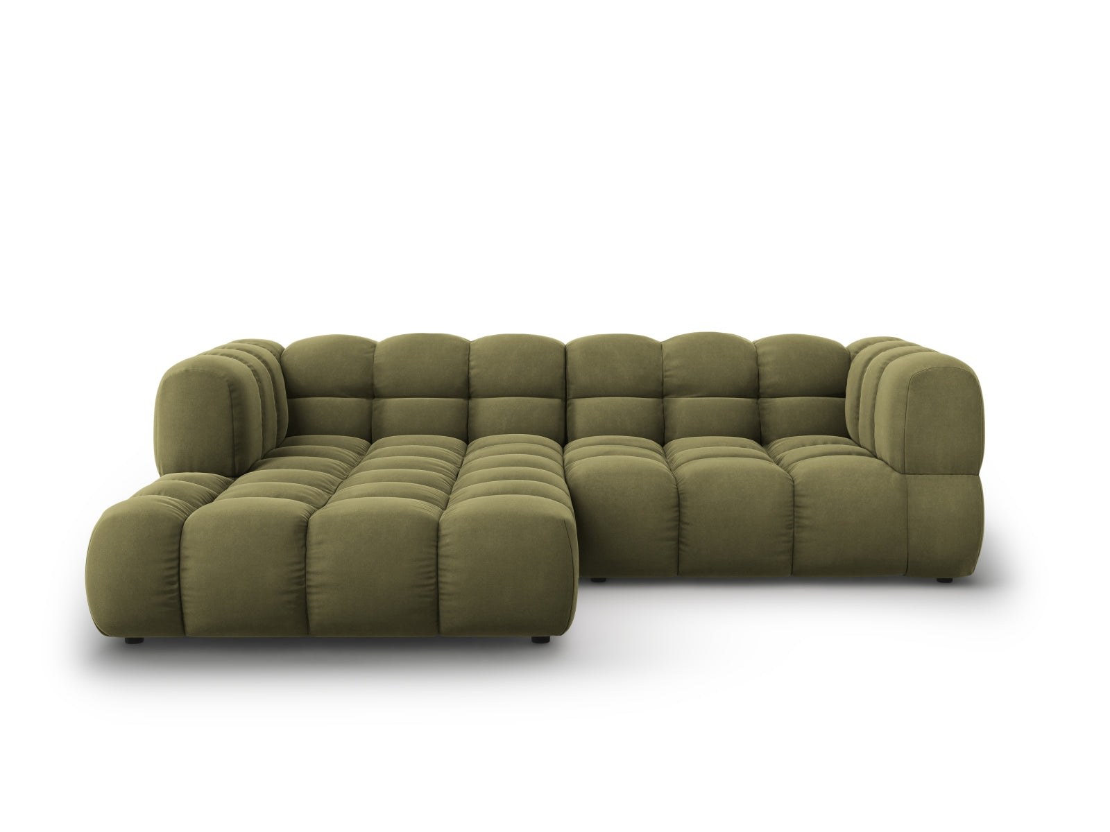 Sky Velour modulares Ecksofa links 3 Sitzer 162cm in Light Green-Casino präsentiert im Onlineshop von KAQTU Design AG. L-Sofa links ist von Cosmopolitan Design