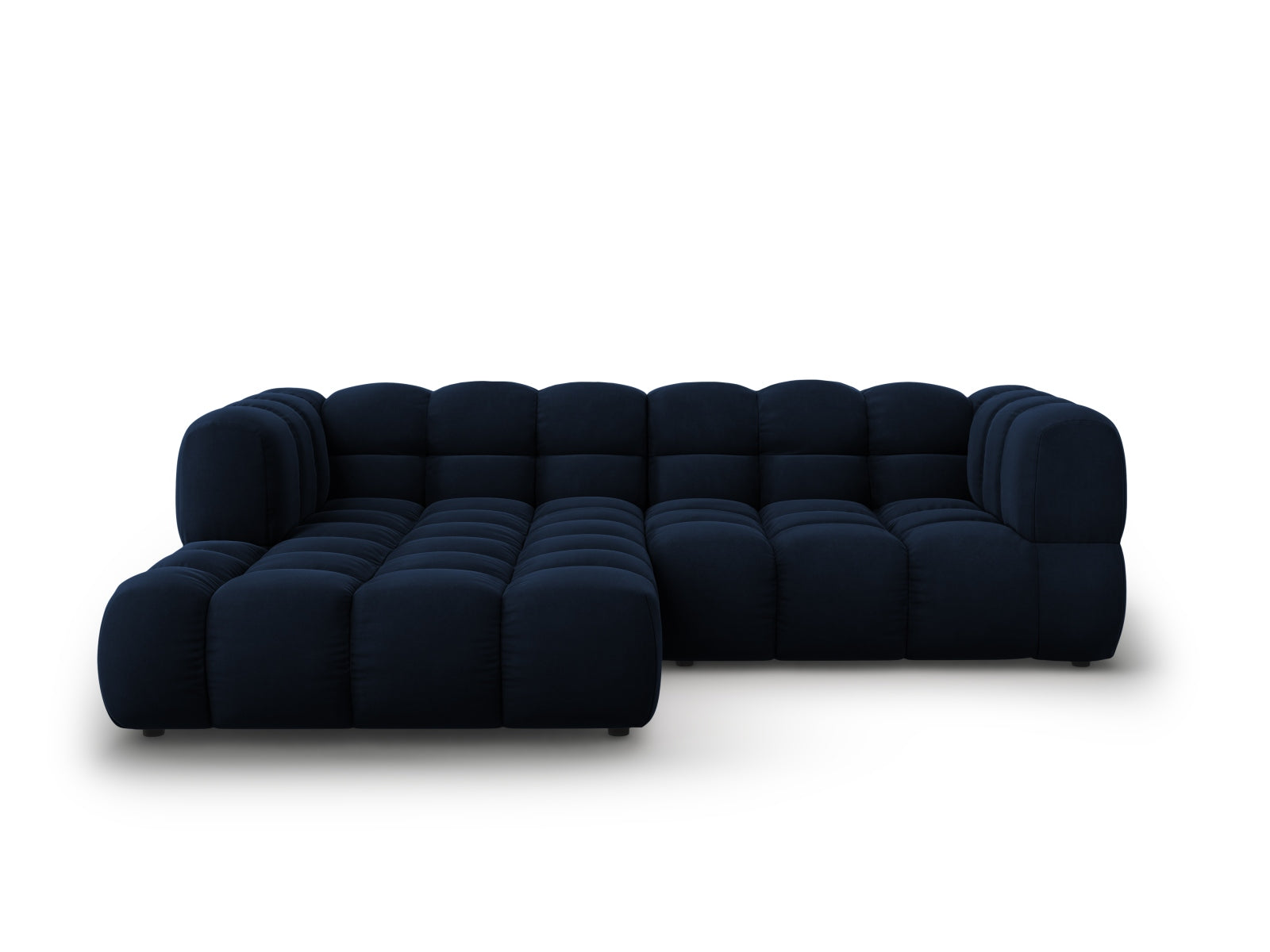 Sky Velour modulares Ecksofa links 3 Sitzer 162cm in Royal Blue-Casino präsentiert im Onlineshop von KAQTU Design AG. L-Sofa links ist von Cosmopolitan Design