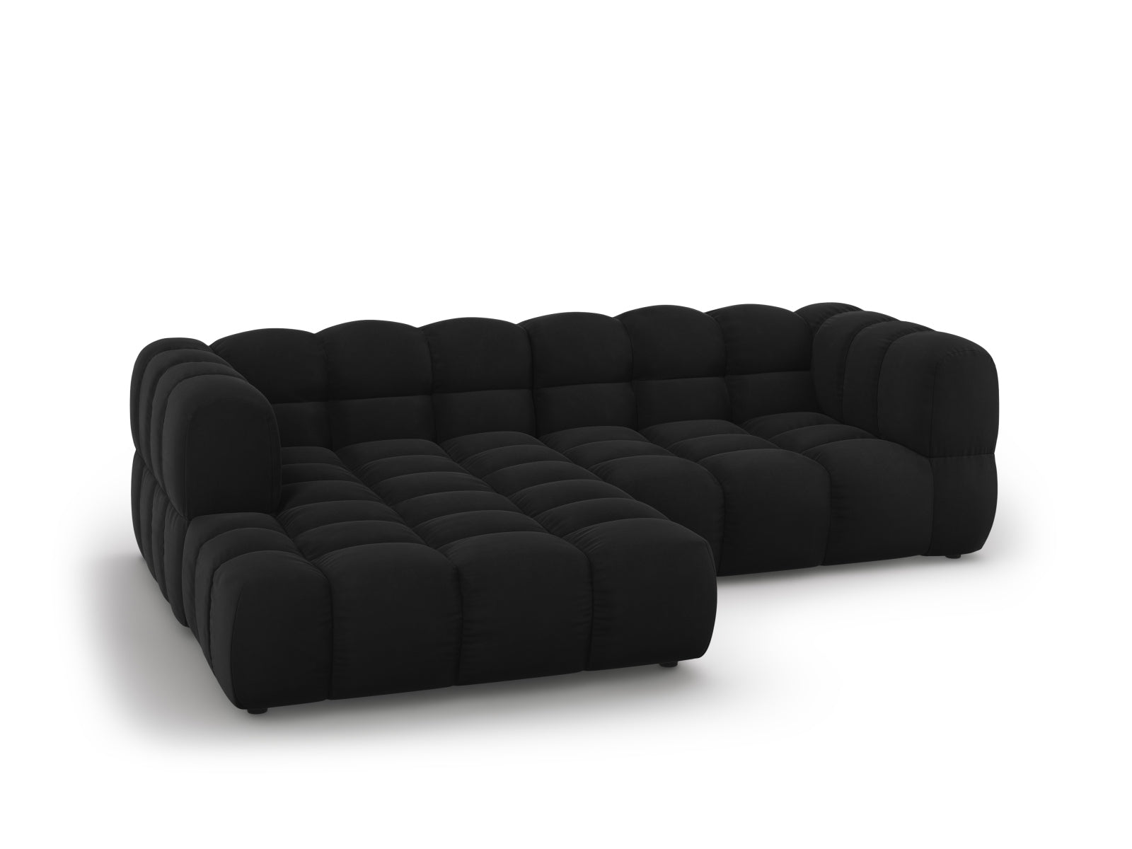 Modulares Ecksofa links aus Sky Velour, 3-Sitzer, 162 cm, perfekt für stilvolle Wohnräume, von Cosmopolitan Design.
