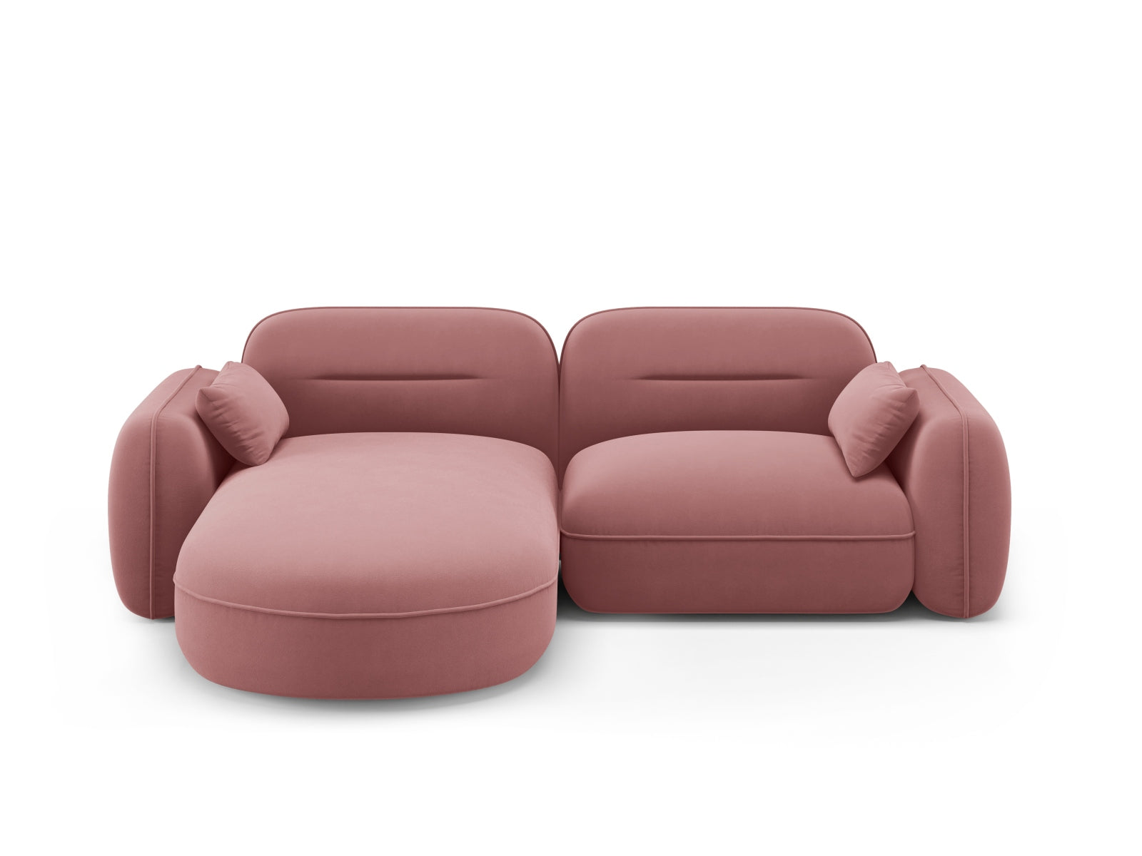 Sydney Velour Modular Ecksofa links 3 Sitzer in Flamingo-Casino präsentiert im Onlineshop von KAQTU Design AG. L-Sofa links ist von Cosmopolitan Design