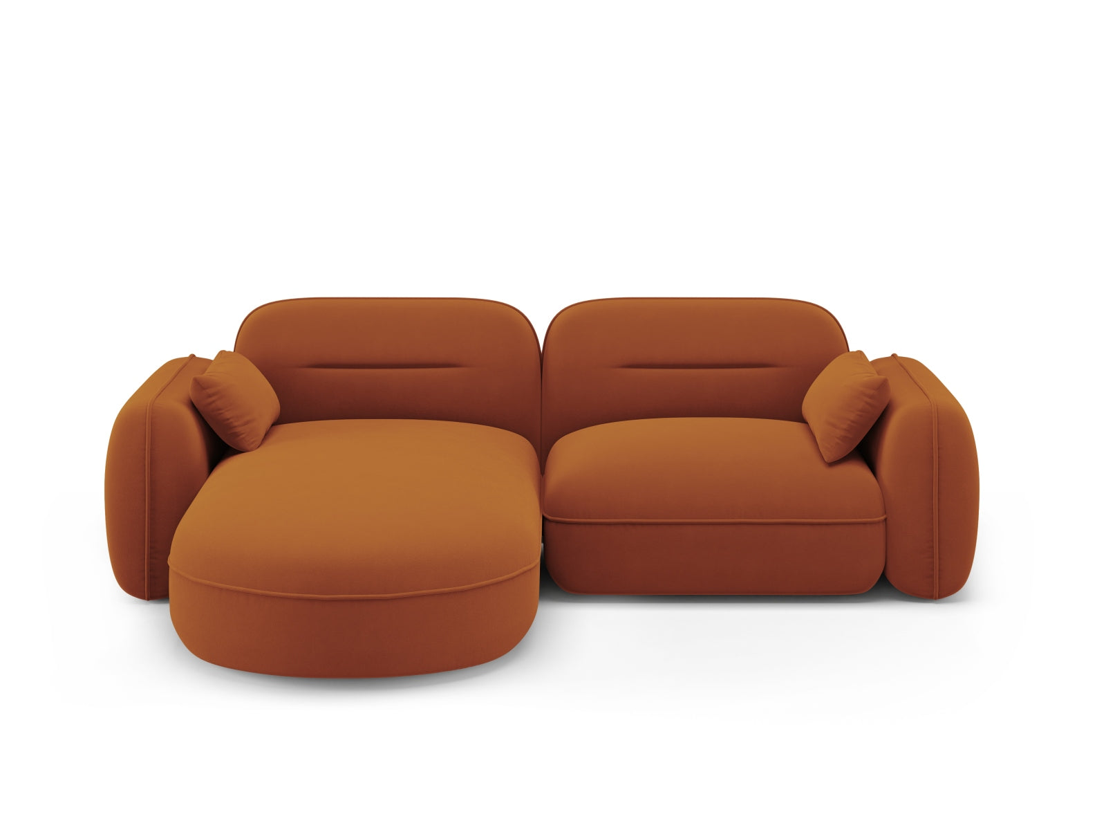 Sydney Velour Modular Ecksofa links 3 Sitzer in Terracotta präsentiert im Onlineshop von KAQTU Design AG. Ecksofa links ist von Cosmopolitan Design