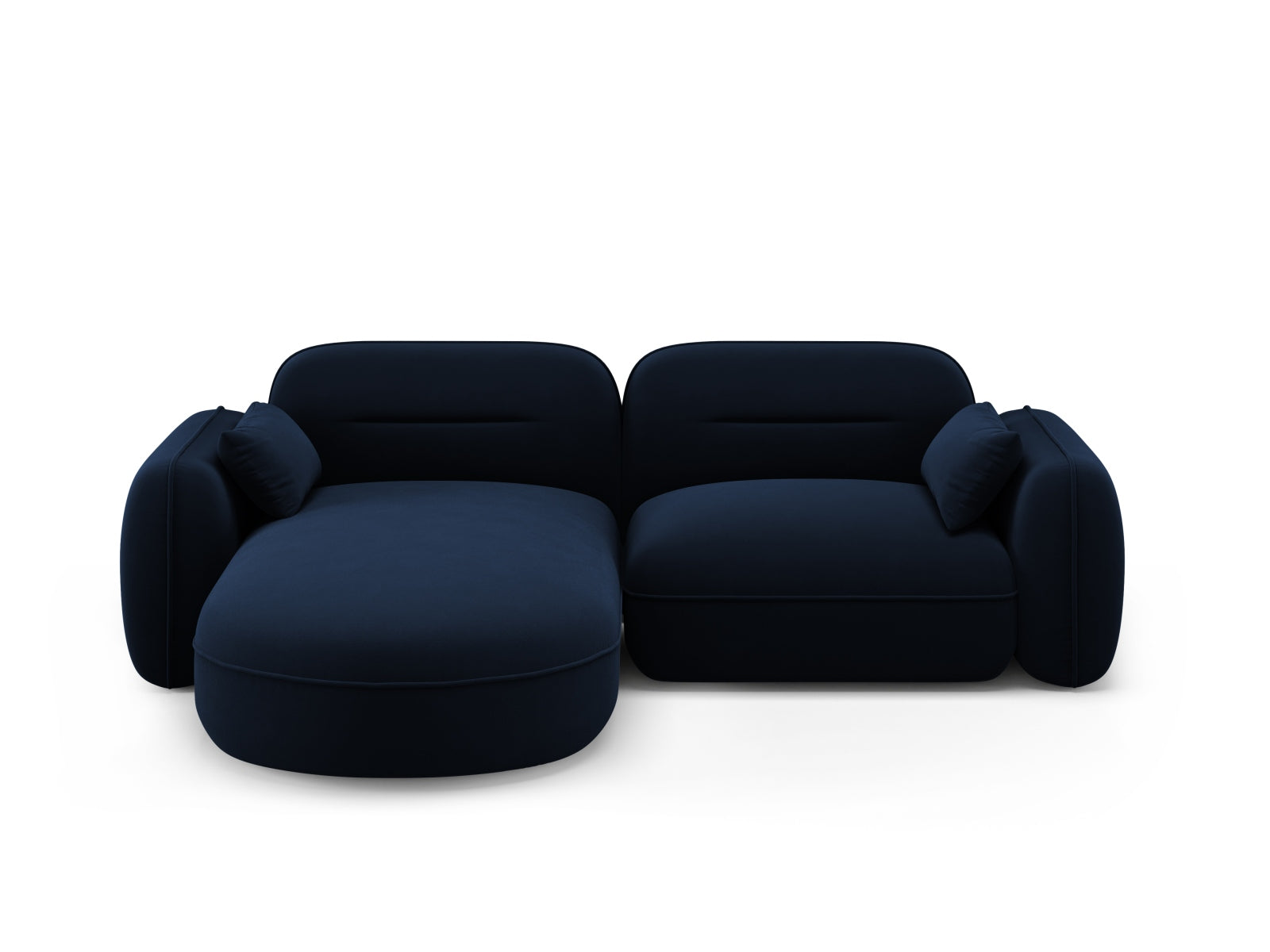 Sydney Velour Modular Ecksofa links 3 Sitzer in Royal Blue-Casino präsentiert im Onlineshop von KAQTU Design AG. L-Sofa links ist von Cosmopolitan Design