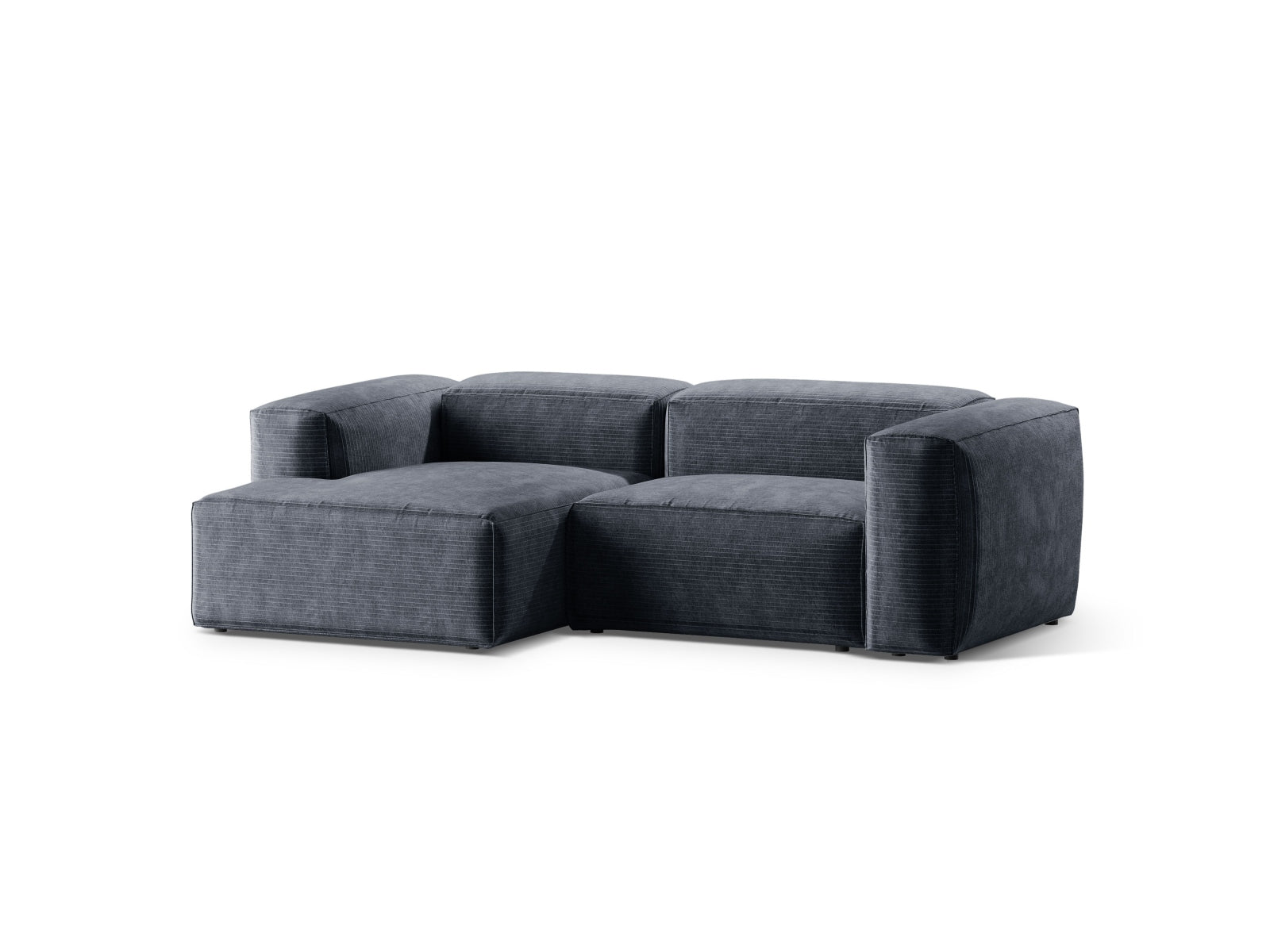 Bergamo Modulares Ecksofa links 2 Sitzer in Muted Blue-Perla präsentiert im Onlineshop von KAQTU Design AG. Ecksofa links ist von Cosmopolitan Design