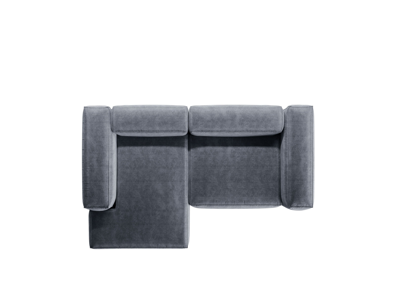 Bergamo Modulares Ecksofa links 2 Sitzer in Muted Blue-Perla präsentiert im Onlineshop von KAQTU Design AG. Ecksofa links ist von Cosmopolitan Design