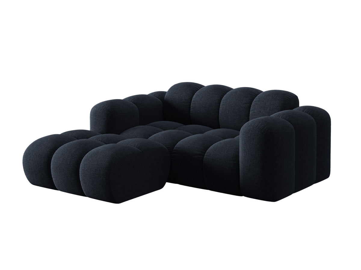 Ecksofa links Treno 2-Sitzer mit Récamiere, Stoffbezug und schwarzen Kunststoffbeinen