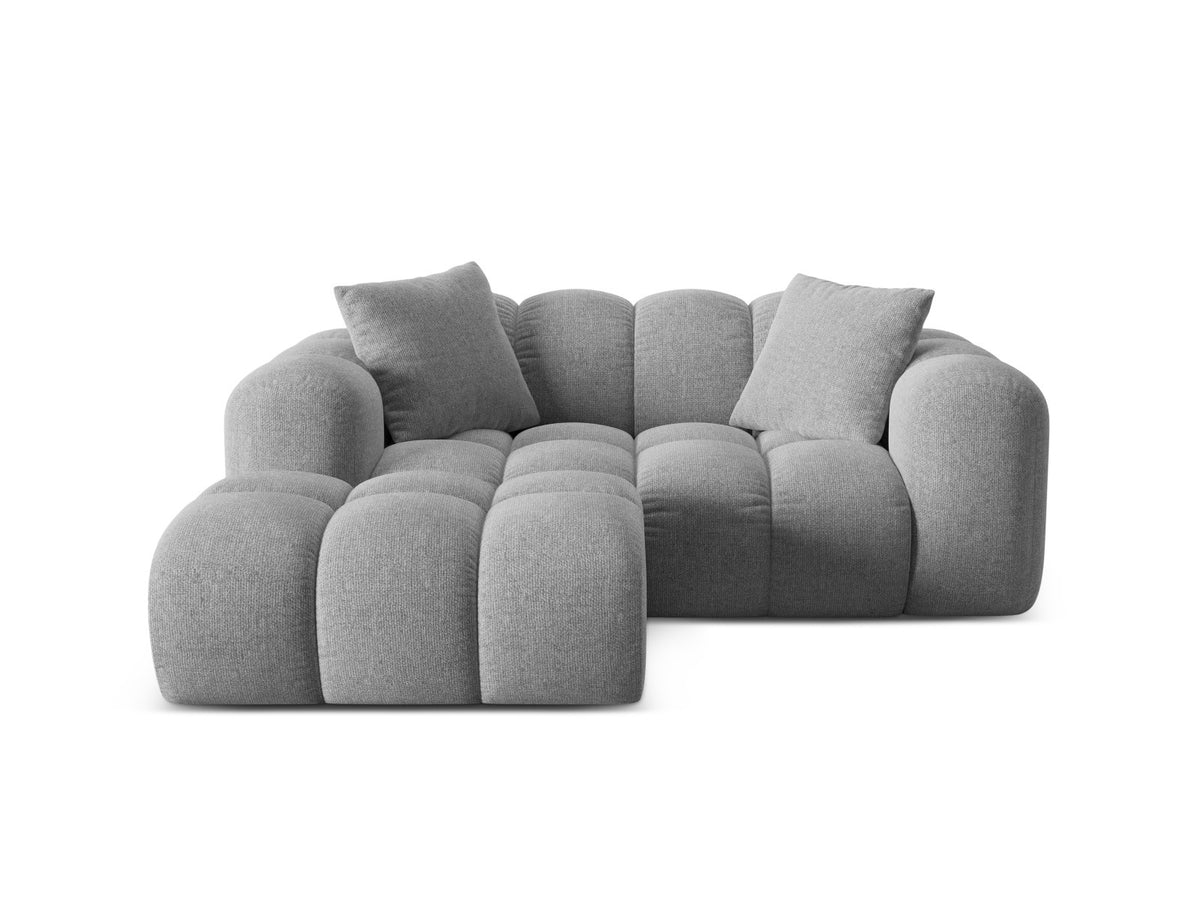 Ecksofa links Treno 2-Sitzer mit Récamiere, Stoffbezug und schwarzen Kunststoffbeinen