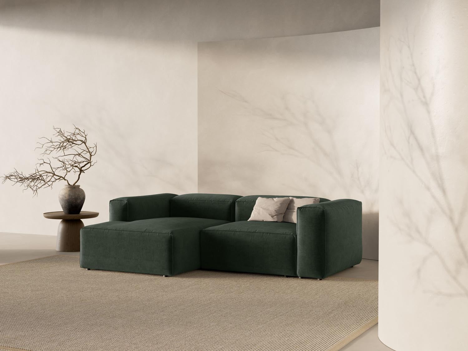 Bergamo Modulares Ecksofa links 2 Sitzer in Moss Green-Liberty präsentiert im Onlineshop von KAQTU Design AG. Ecksofa links ist von Cosmopolitan Design