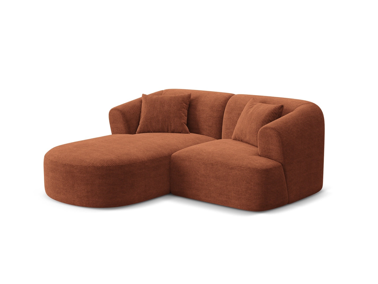 Modulares 3-Sitzer Ecksofa Campi in warmem Terracotta-Ton, ideal für stilvolle Wohnräume, präsentiert von Cosmopolitan Design.