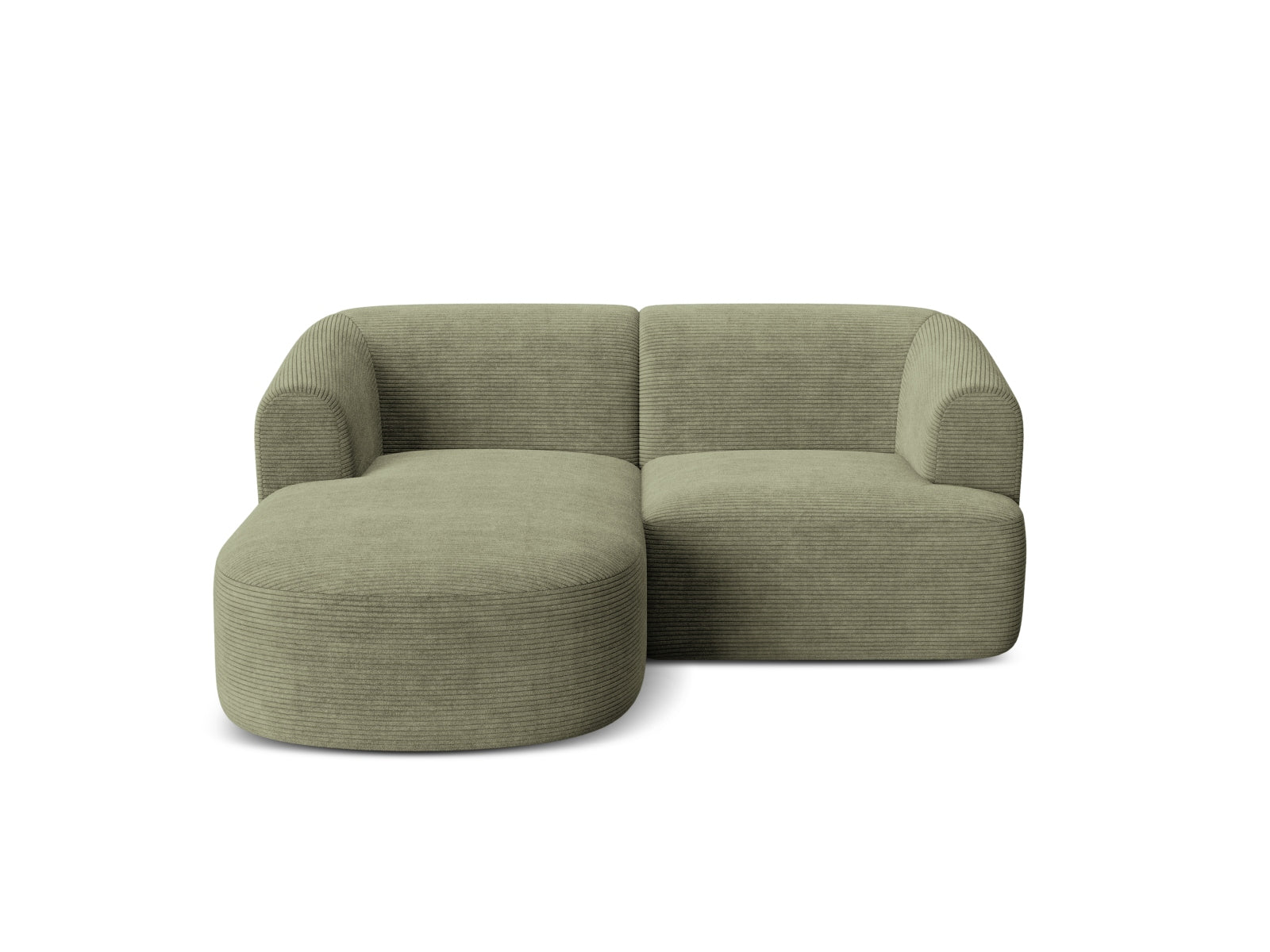 Elegantes 3-Sitzer Ecksofa Campi in trendigem Moss Green, ideal für stilvolle Wohnräume und entspannende Auszeiten.