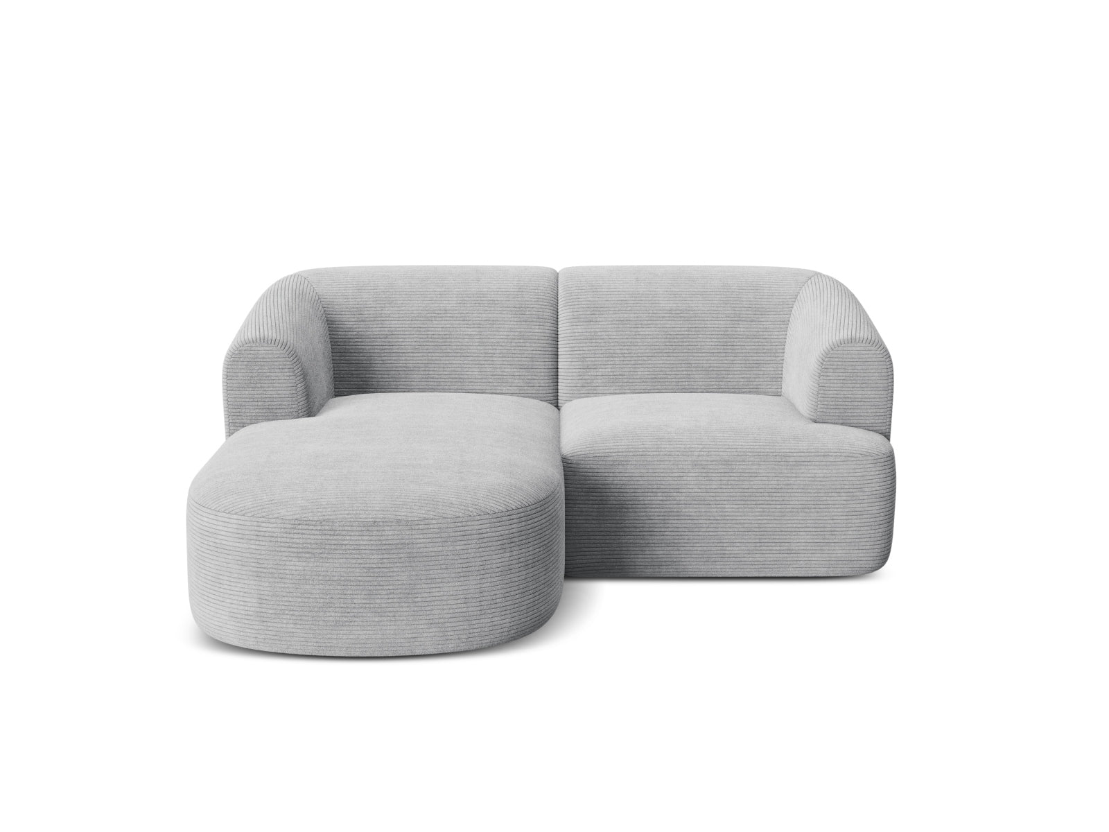 Elegantes, modulares 3-Sitzer Ecksofa Campi in Silver-Lincoln, ideal für stilvolle Wohnräume und entspannte Stunden.