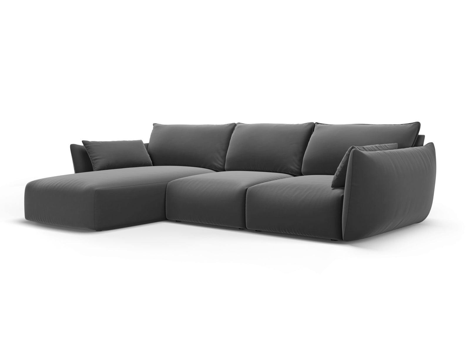 5-Sitzer Ecksofa links Matera in Dark Grey-Salvador präsentiert im Onlineshop von KAQTU Design AG. Ecksofa links ist von Cosmopolitan Design