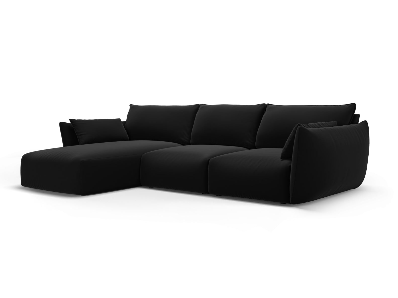 5-Sitzer Ecksofa links Matera in Black-Salvador präsentiert im Onlineshop von KAQTU Design AG. Ecksofa links ist von Cosmopolitan Design