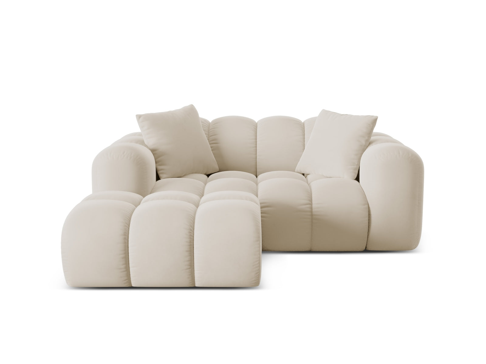 2-Sitzer Ecksofa links Treno in Dark Beige-Bluvel präsentiert im Onlineshop von KAQTU Design AG. Ecksofa links ist von Cosmopolitan Design