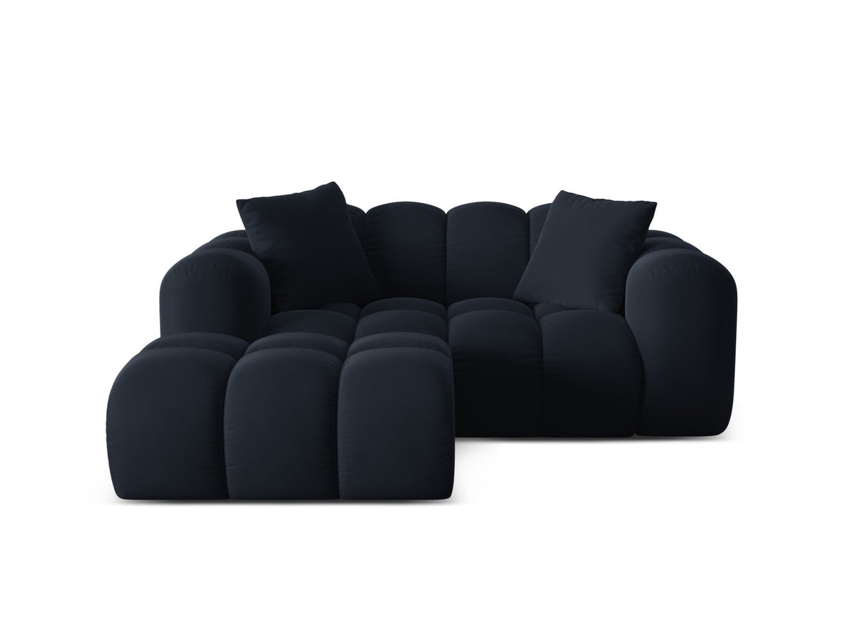 Ecksofa links Treno 2-Sitzer mit Récamiere, Stoffbezug und schwarzen Kunststoffbeinen