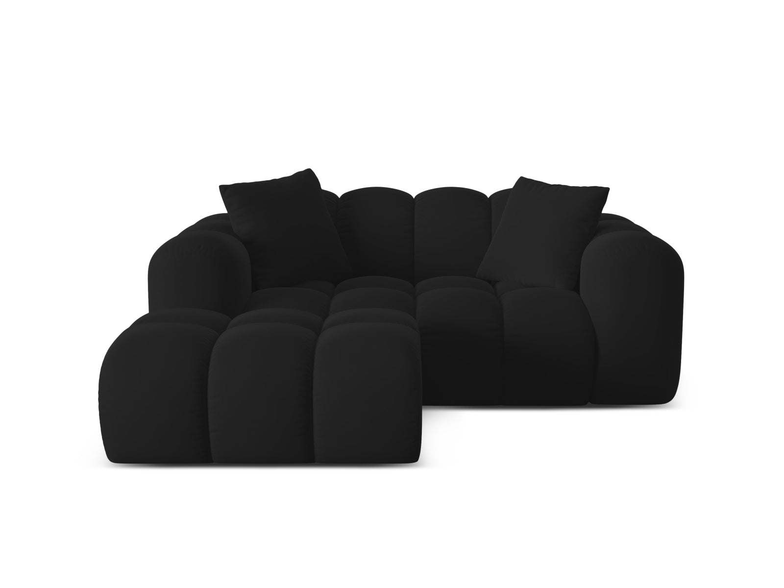 2-Sitzer Ecksofa links Treno in Black-Bluvel präsentiert im Onlineshop von KAQTU Design AG. Ecksofa links ist von Cosmopolitan Design