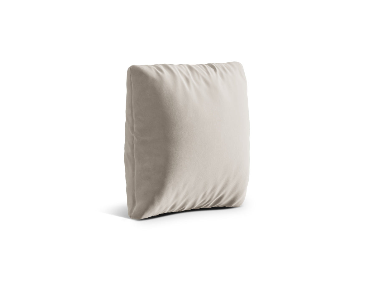 Quadratisches Samtkissen Kemi in Beige-Salvador, 45 x 18 x 45 cm, mit dichtem Samtstoff und Kern aus Massivholz und Spanplatten.