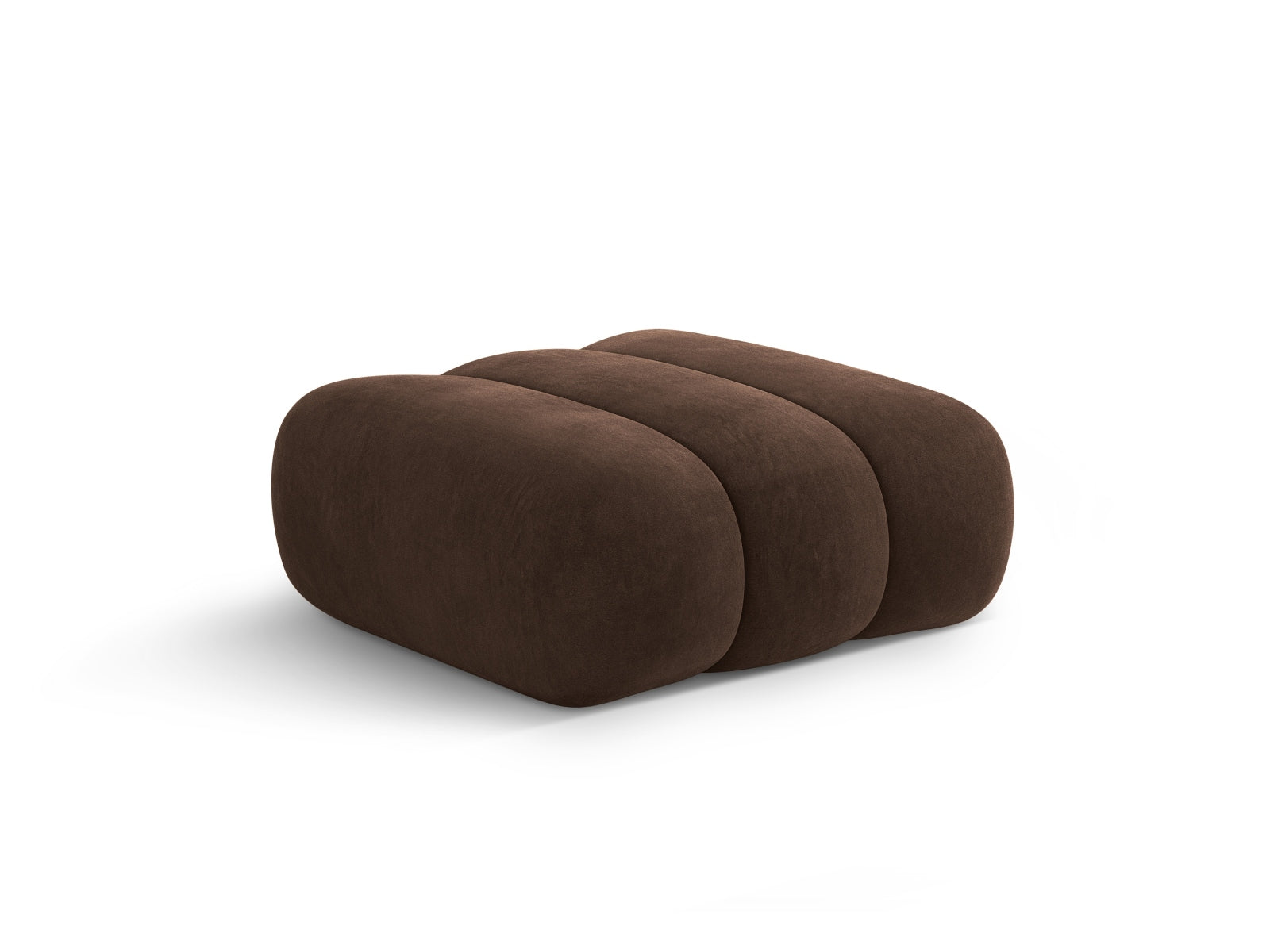 Koge Velour Pouf in edlem Chocolate-Vogue, 95 cm Durchmesser, vielseitig einsetzbar für zusätzlichen Sitzkomfort und stilvolle Raumgestaltung.