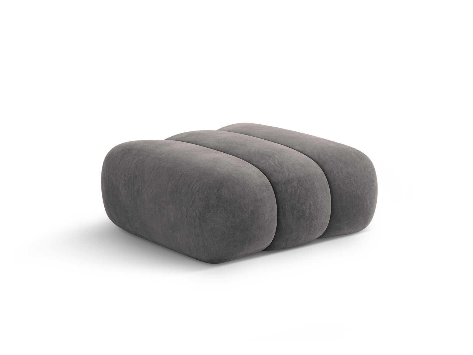 Moderner Koge Velour Pouf in edlem Grau, 95 cm Durchmesser, perfekt für entspannte Momente und stilvolle Akzente in jedem Raum.