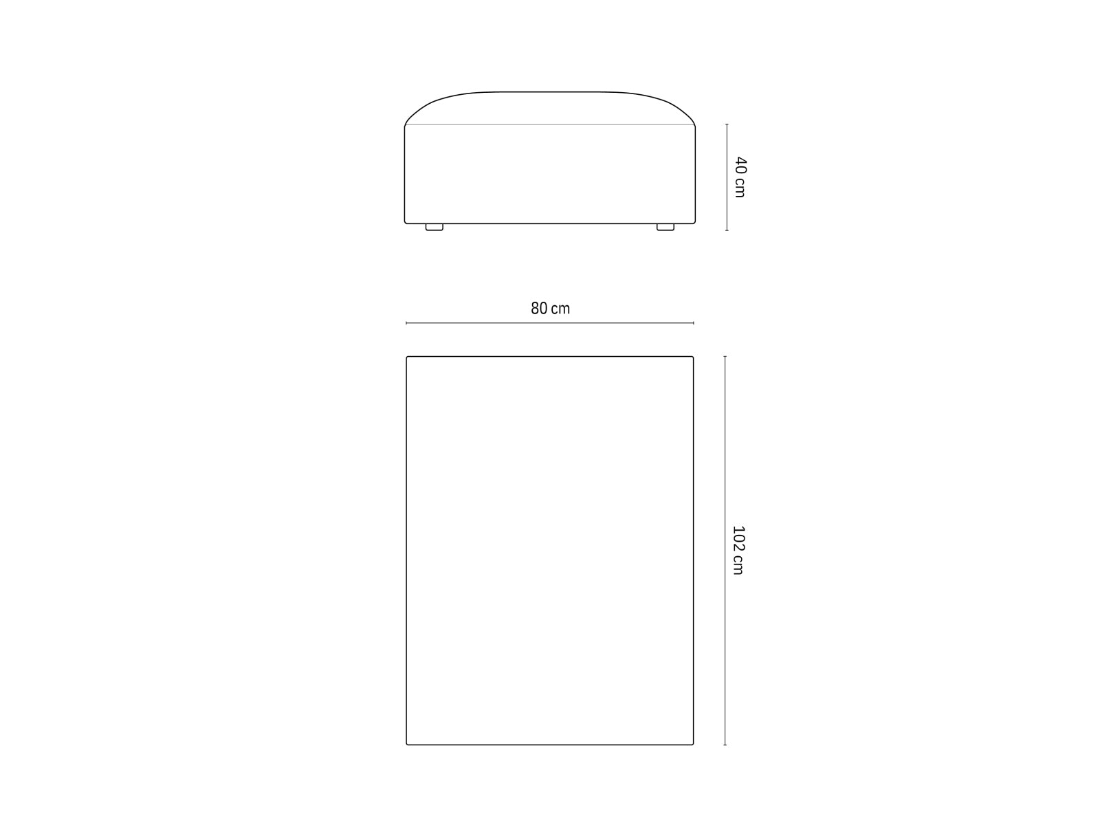 Entdecken Sie den stilvollen Chicago Pouf 1 Sitz (80 cm) von Cosmopolitan Design – ideal für Ihr modernes Zuhause und bietet höchsten Sitzkomfort.