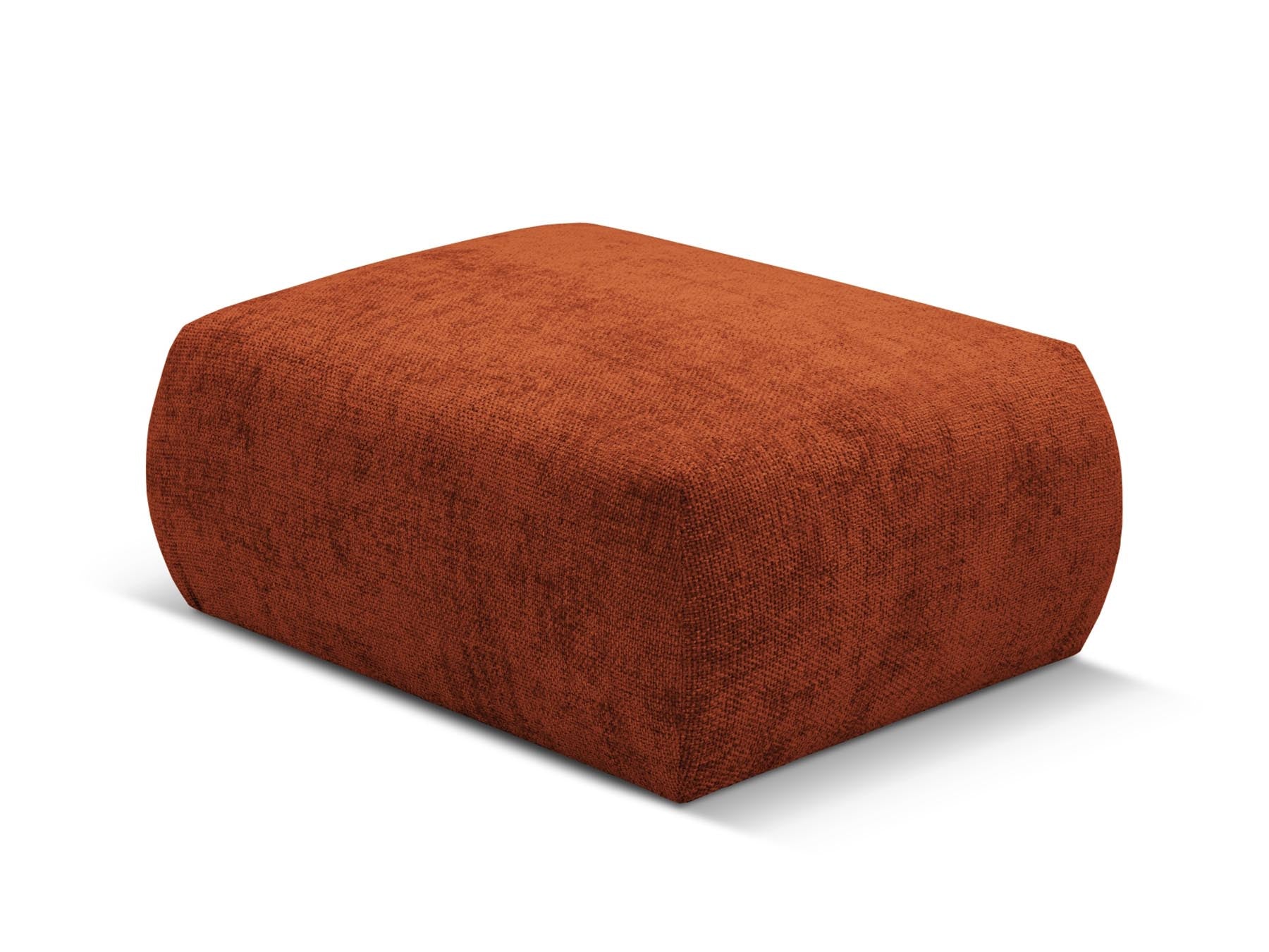Moderner 1-Sitzer Pouf Matera in warmem Terracotta, ideal für gemütliche Ecken und stilvolle Akzente in Ihrem Zuhause.