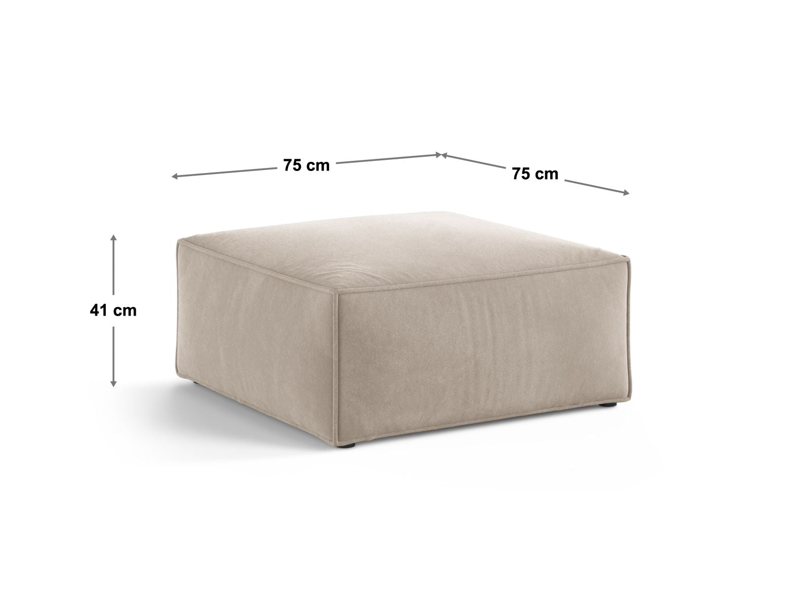 Eleganter 1-Sitzer Pouf Aveiro in zartem Hellgrün, perfekt für stilvolle Akzente in jedem modernen Zuhause, von Cosmopolitan Design.