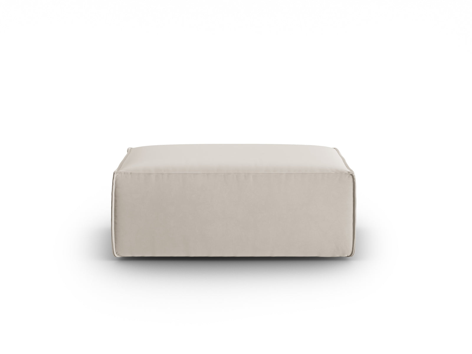 Mackay Velour Pouf 1 Sitzer in Ecru präsentiert im Onlineshop von KAQTU Design AG. Modulares Sofa ist von Cosmopolitan Design