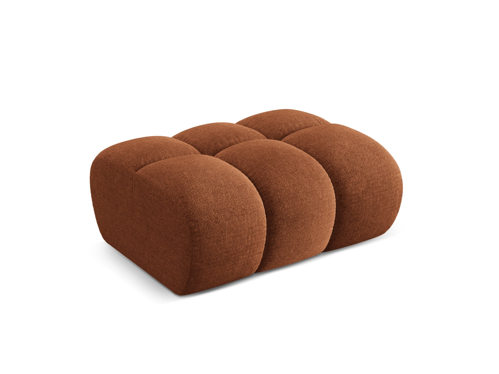 Eleganter 1-Sitzer Pouf Treno in warmem Brick-Eden, ideal für stilvolle Wohnräume. Hochwertiges Design von Cosmopolitan Design.