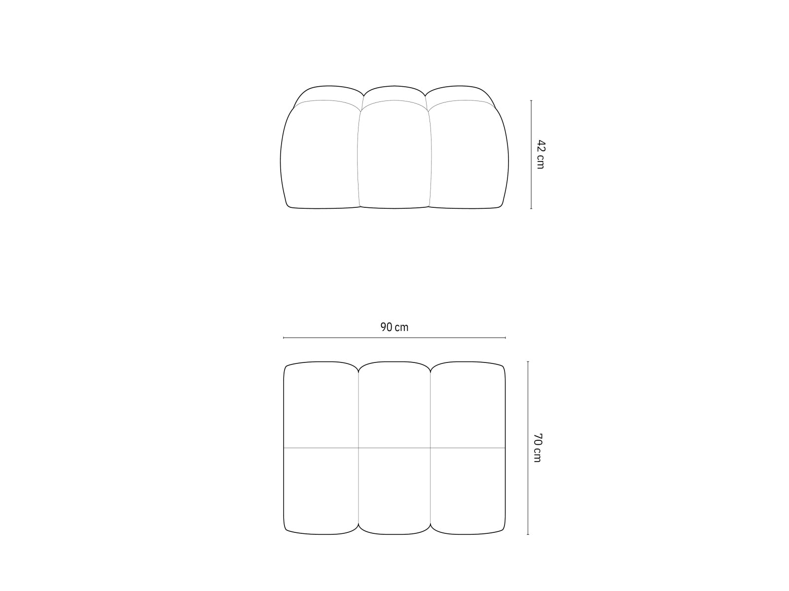 Moderner 1-Sitzer Pouf Treno in ansprechendem Brick-Eden, perfekt für gemütliche Ecken und stilvolle Akzente in Ihrem Zuhause.