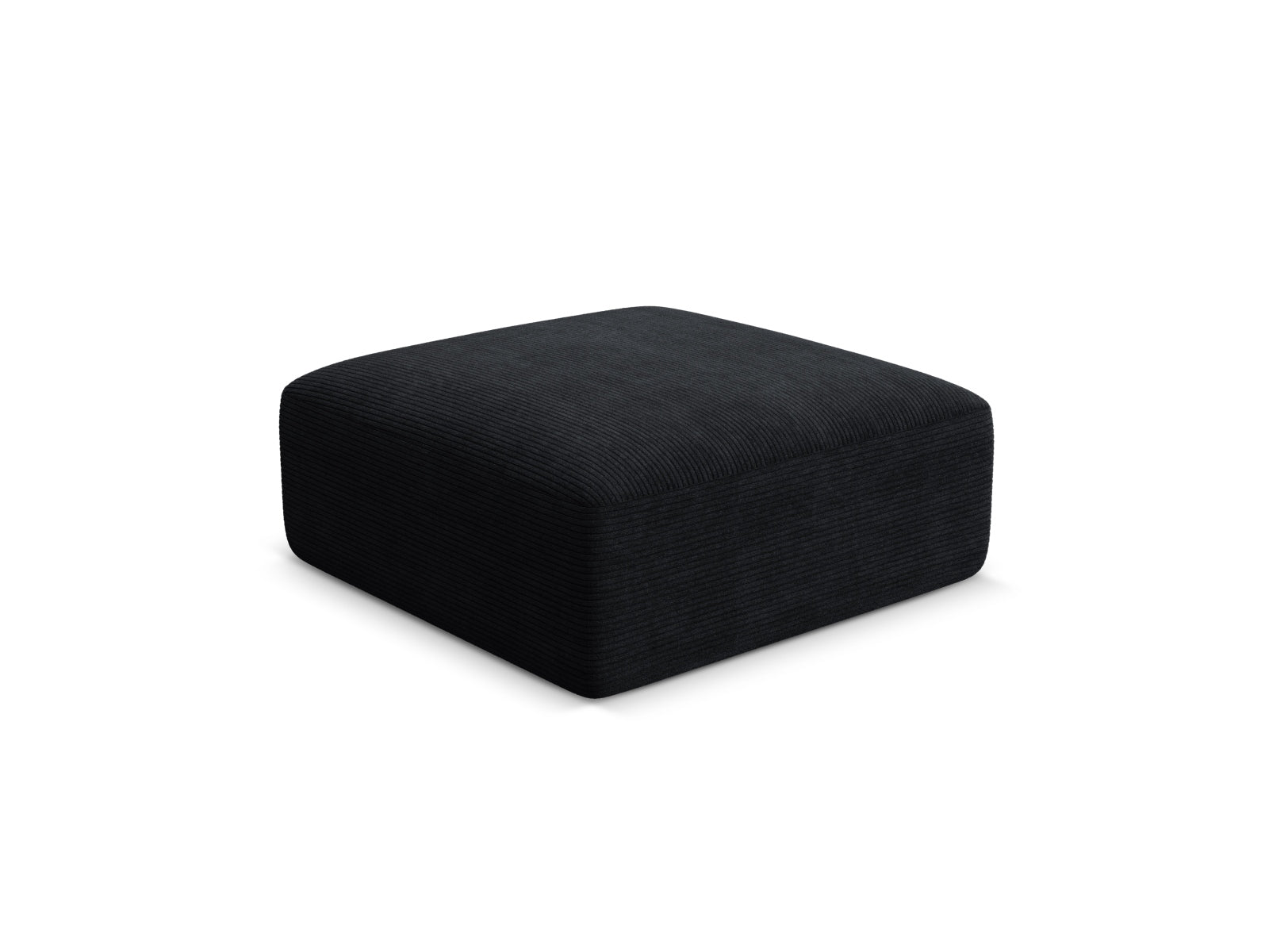 Eleganter 1-Sitzer Pouf Campi in stilvollem Schwarz, ideal für moderne Wohnräume. Hochwertiges Design von Cosmopolitan Design.